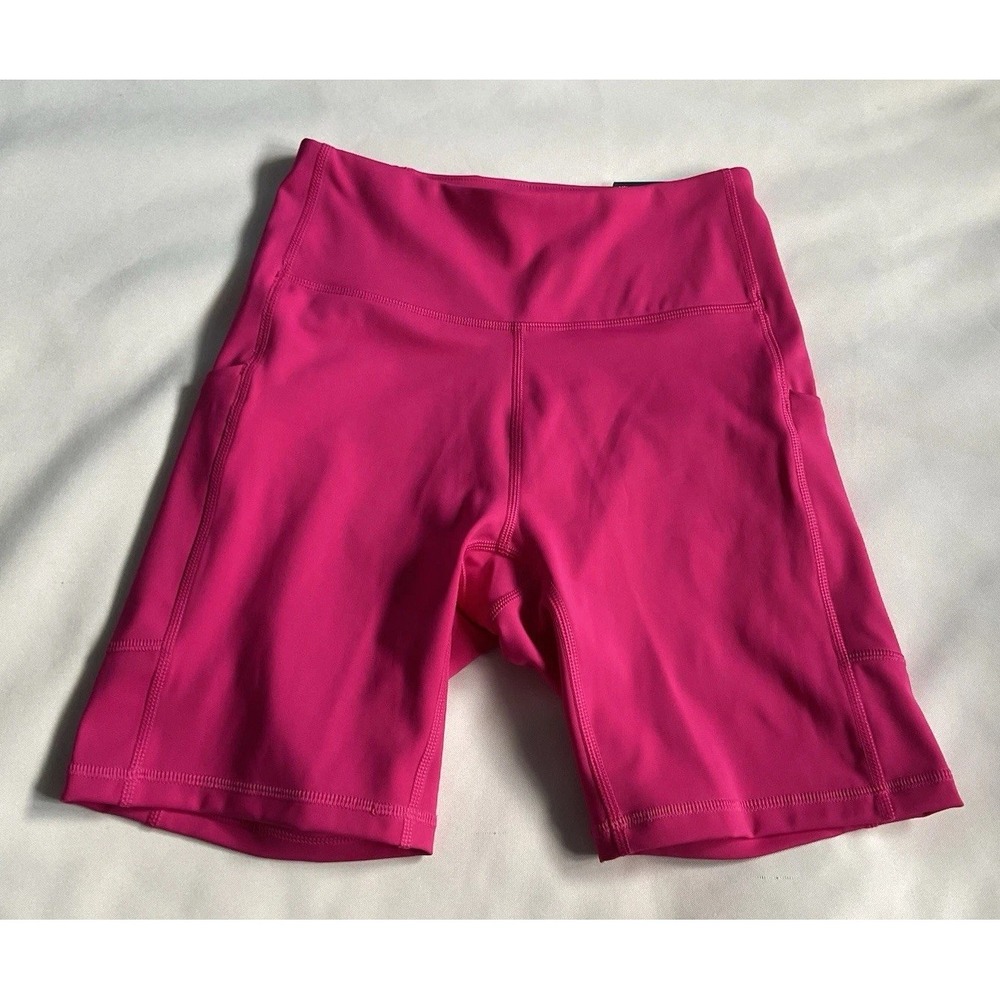 Tek Gear Women's 7" Ultrastretch Pink High-Waisted Bike Shorts Size S - Picture 1 of 6